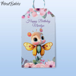 Etiquetas Para Regalos Bebé Cute Niña Mariposa Rosa Floral Niño Nacimient