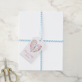 Etiquetas Para Regalos Bebé De Corazón Floral Rosa En Baby Shower De Bloo