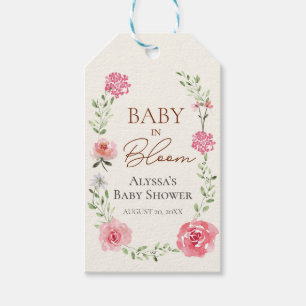 Etiquetas Para Regalos Bebé elegante en una ducha acuática de flores