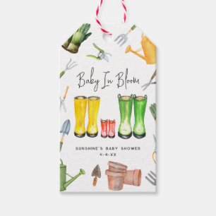 Etiquetas Para Regalos Bebé En Bloom Lluvia Roja Boots Gardening