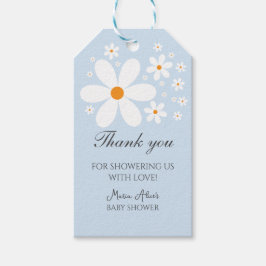 Etiquetas Para Regalos Bebé en el Baby Shower de Daisy Azul en Bloom