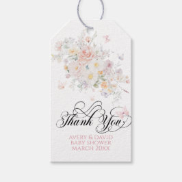 Etiquetas Para Regalos Bebé en el Baby Shower de la mariposa de flores si