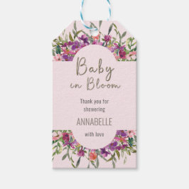 Etiquetas Para Regalos Bebé en Flor de Floral Rosa Gracias por la Fiesta