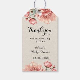 Etiquetas Para Regalos Bebé en flor de sangre Rosa bebé rosado Show de Ag