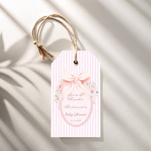 Etiquetas Para Regalos Bebé en flor retro lazo preppy favor de baby showe
