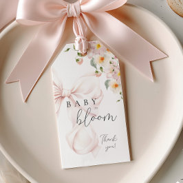 Etiquetas Para Regalos Bebé en Flor Rosa