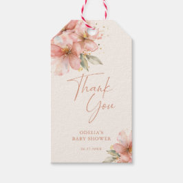 Etiquetas Para Regalos Bebé en Flor Rosa Agradecimiento de Baby Shower Fl