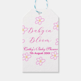 Etiquetas Para Regalos Bebé en flor rosa ducha bebé simple elegancia
