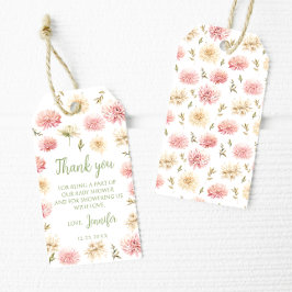 Etiquetas Para Regalos Bebé floral rosa en la ducha en flor gracias a las