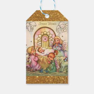 Etiquetas Para Regalos Bebé Jesús del navidad en ángeles del pesebre