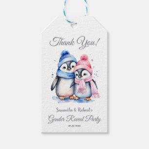Etiquetas Para Regalos Bebé lindo pingüino invierno género revelar favor