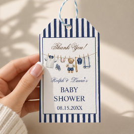 Etiquetas Para Regalos Bebé Oso de Béisbol Agradecimiento de Baby Shower