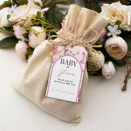 Etiquetas Para Regalos Bebé rosa mariposa en Baby Shower, Chica de sangre