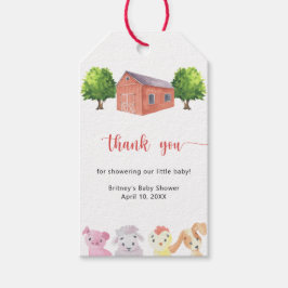 Etiquetas Para Regalos Bebé shower de granja - gracias