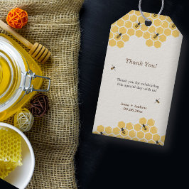 Etiquetas Para Regalos Bee and Honeycomb Gracias