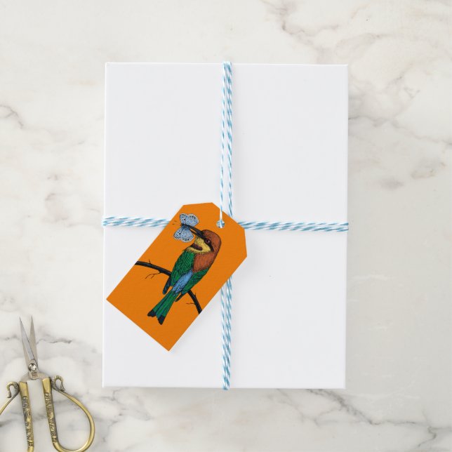 Etiquetas Para Regalos Bee eater (Con cuerda)