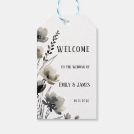 Etiquetas Para Regalos Beige Neutral Floral Wedding