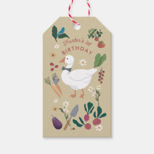 Etiquetas Para Regalos Beige, tema del jardín de un granjero de una galla