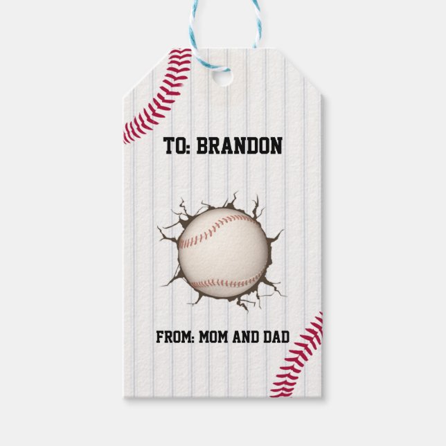 Etiquetas Para Regalos Béisbol con problemas (Anverso)