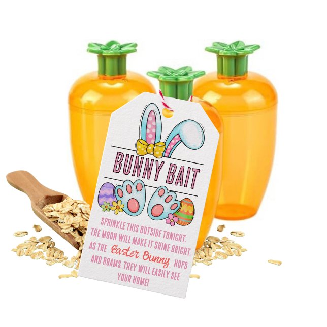 Etiquetas Para Regalos Beit Pink (Easter Gift Tag perfect for Fillable Carrots with Bunny Bait. Hop to it!)