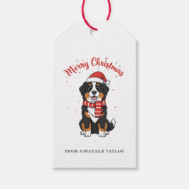 Etiquetas Para Regalos Bernese Mountain Dog Merry Christmas Doodle 