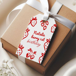 Etiquetas Para Regalos Berry 1mano Chica de fresa dibujado Fun Cumpleaños