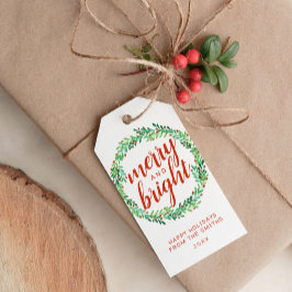 Etiquetas Para Regalos Berry Wreath Merry y Bright