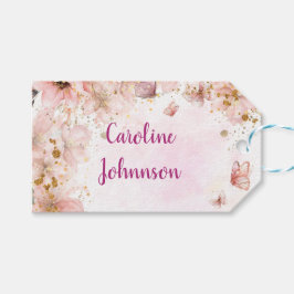 Etiquetas Para Regalos Besos de mariposas y deseos de cumpleaños