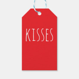Etiquetas Para Regalos 'Besos' Rojo Romántico Blanco Día de San Valentín