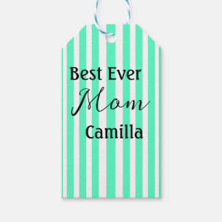 Etiquetas Para Regalos Best ever mom green stripped pattern pastel neon
