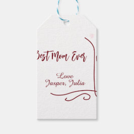Etiquetas Para Regalos Best mom ever red love Spanish border stylish 