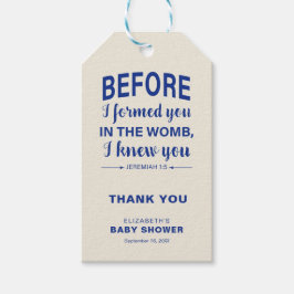 Etiquetas Para Regalos Biblia contra Baby Shower Jeremiah Christian Moder