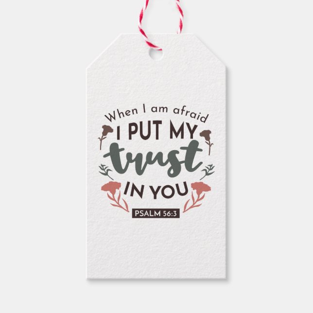 Etiquetas Para Regalos Biblia floral contra arte 'Puse mi confianza en ti (Anverso)