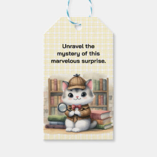 Etiquetas Para Regalos Biblioteca Purrlock Holmes Detective Kitten