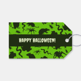 Etiquetas Para Regalos Bichos Raros ¡Feliz Halloween! Patrón Negro