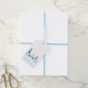 Etiquetas Para Regalos Bicicleta de dos acuarelas Tandem