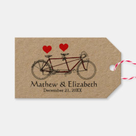 Etiquetas Para Regalos Bicicleta Tandem Antigua y Bonita Personalizada pa