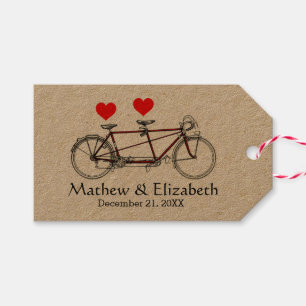Etiquetas Para Regalos Bicicleta Tandem Antigua y Bonita Personalizada pa