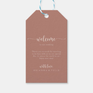 Etiquetas Para Regalos Bienvenida a Boda de caligrafía minimalista Terrac