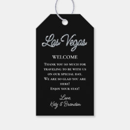 Etiquetas Para Regalos Bienvenida a Boda de esparkles de Las Vegas