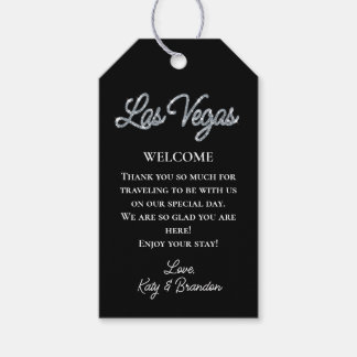 Etiquetas Para Regalos Bienvenida a Boda de esparkles de Las Vegas