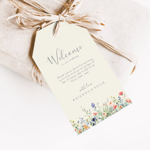 Etiquetas Para Regalos Bienvenida a Boda de Flor Silvestre Multicolor Rad