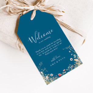 Etiquetas Para Regalos Bienvenida a Boda de flores silvestres de Boho