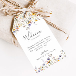 Etiquetas Para Regalos Bienvenida a Boda elegante de Flor Silvestre Autum