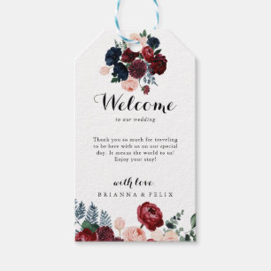 Etiquetas Para Regalos Bienvenida a Boda floral de la Marina Rosa de Borg