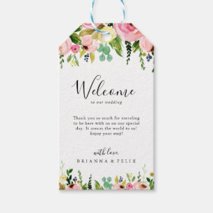 Etiquetas Para Regalos Bienvenida a Boda floral tropical de otoño