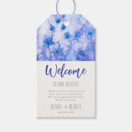 Etiquetas Para Regalos Bienvenida a la boda del jardín azul de invierno
