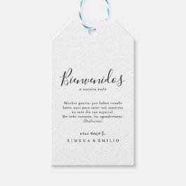 Etiquetas Para Regalos Bienvenida a un Boda español Minimalista
