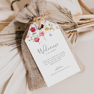 Etiquetas Para Regalos Bienvenida a un simple Boda de flores silvestres m
