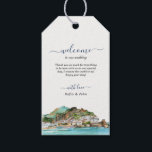 Etiquetas Para Regalos Bienvenida al Boda del Skyline de la costa de Amal<br><div class="desc">Estas hermosas etiquetas de bienvenida de la costa de Amalfi son perfectas para la boda italiana de destino.</div>